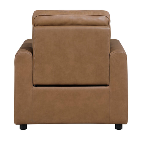 Equinox Brown Power Reclining Chair with Rounded Track Arms by Homelegance at Eve Furniture