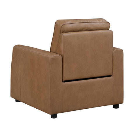 Equinox Brown Power Reclining Chair with Rounded Track Arms by Homelegance at Eve Furniture