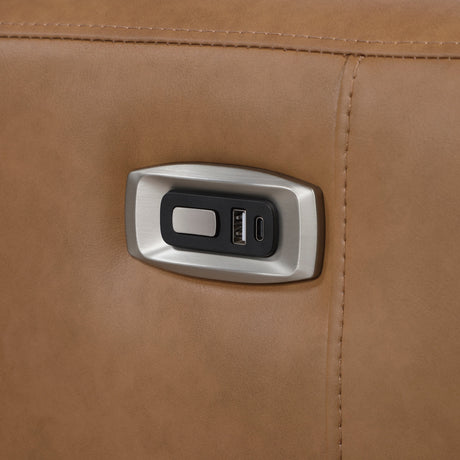Equinox Brown Power Reclining Chair with Rounded Track Arms by Homelegance at Eve Furniture