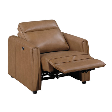 Equinox Brown Power Reclining Chair with Rounded Track Arms by Homelegance at Eve Furniture