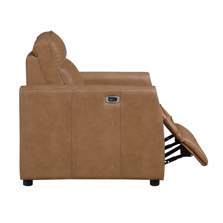 Equinox Brown Power Reclining Chair with Rounded Track Arms by Homelegance at Eve Furniture