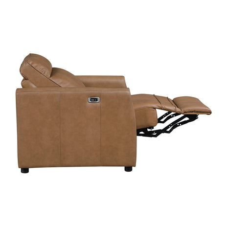 Equinox Brown Power Reclining Chair with Rounded Track Arms by Homelegance at Eve Furniture