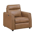 Equinox Brown Power Reclining Chair with Rounded Track Arms by Homelegance at Eve Furniture