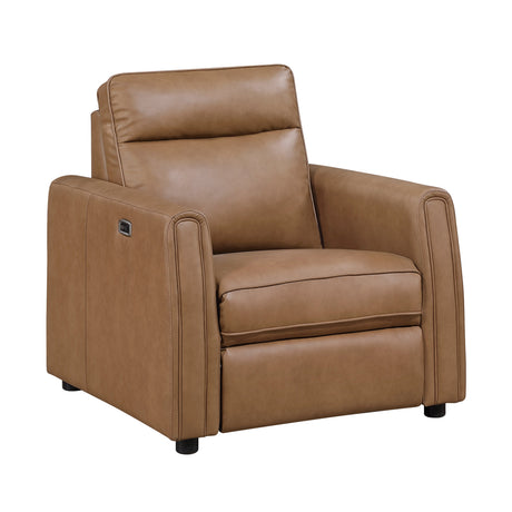 Equinox Brown Power Reclining Chair with Rounded Track Arms by Homelegance at Eve Furniture