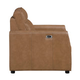 Equinox Brown Power Reclining Chair with Rounded Track Arms by Homelegance at Eve Furniture