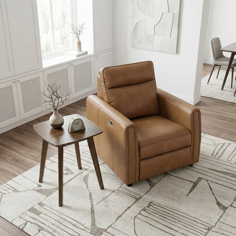 Equinox Brown Power Reclining Chair with Rounded Track Arms by Homelegance at Eve Furniture
