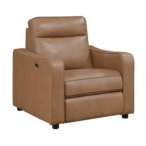 Equinox Brown Power Reclining Chair with Curved Track Arms by Homelegance at Eve Furniture