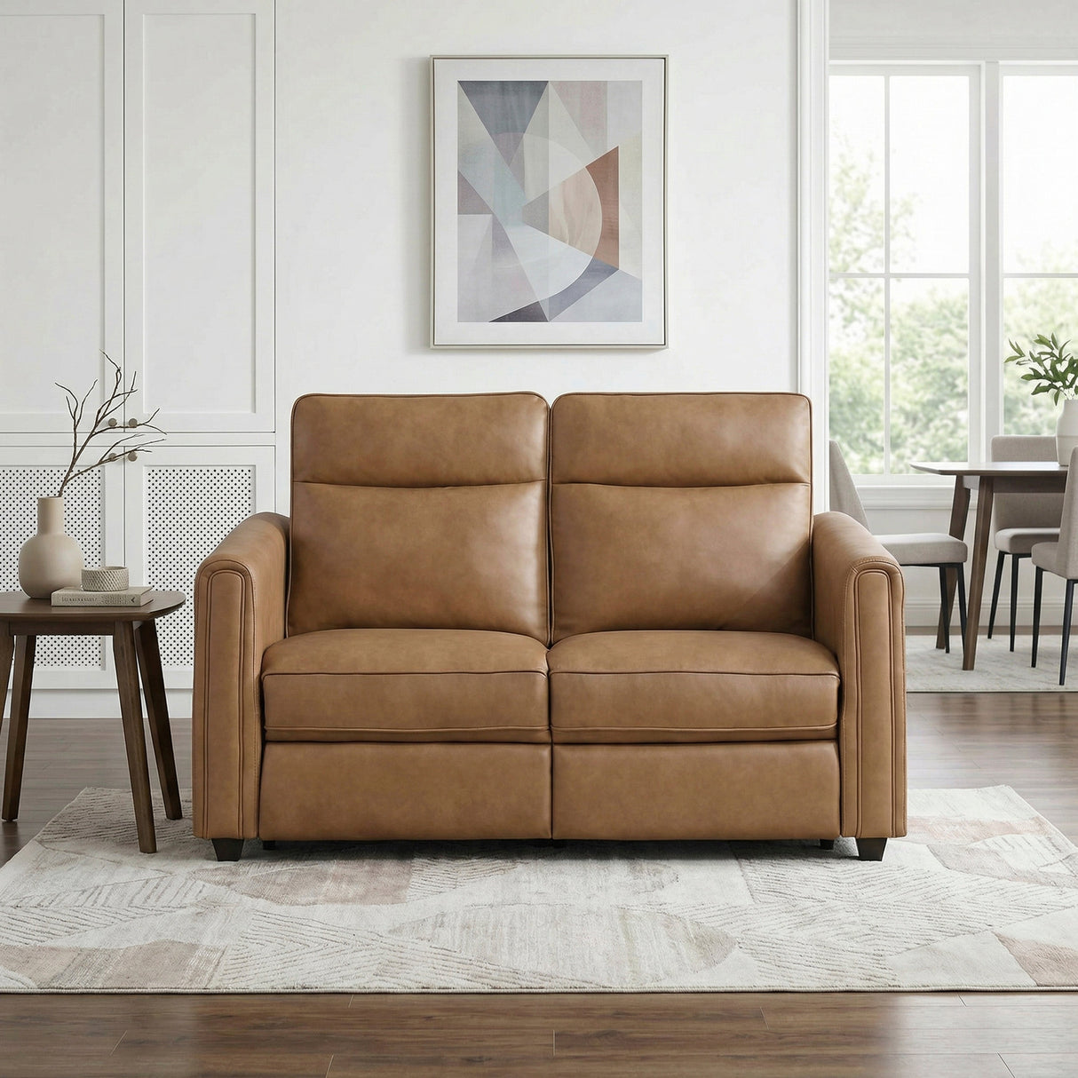 Equinox Brown Power Double Reclining Loveseat with Rounded Track Arms by Homelegance at Eve Furniture