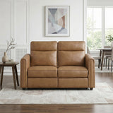 Equinox Brown Power Double Reclining Loveseat with Rounded Track Arms by Homelegance at Eve Furniture