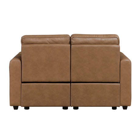 Equinox Brown 2-Piece Rounded Track Arms Power Reclining Living Room Set by Homelegance at Eve Furniture
