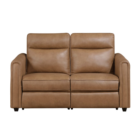 Equinox Brown 2-Piece Rounded Track Arms Power Reclining Living Room Set by Homelegance at Eve Furniture
