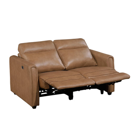 Equinox Brown 2-Piece Rounded Track Arms Power Reclining Living Room Set by Homelegance at Eve Furniture
