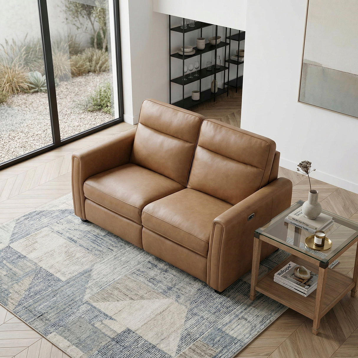 Equinox Brown Power Double Reclining Loveseat with Rounded Track Arms by Homelegance at Eve Furniture