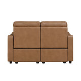 Equinox Brown Power Double Reclining Loveseat with Curved Track Arms by Homelegance at Eve Furniture