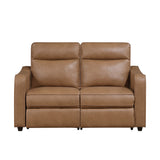 Equinox Brown Power Double Reclining Loveseat with Curved Track Arms by Homelegance at Eve Furniture