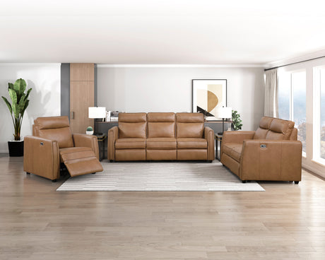 Equinox Brown Power Reclining Chair with Rounded Track Arms by Homelegance at Eve Furniture