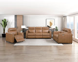 Equinox Brown Power Double Reclining Sofa with Rounded Track Arms by Homelegance at Eve Furniture
