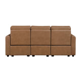 Equinox Brown 2-Piece Rounded Track Arms Power Reclining Living Room Set by Homelegance at Eve Furniture