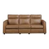 Equinox Brown 2-Piece Rounded Track Arms Power Reclining Living Room Set by Homelegance at Eve Furniture