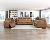Equinox Brown Power Double Reclining Loveseat with Curved Track Arms by Homelegance at Eve Furniture