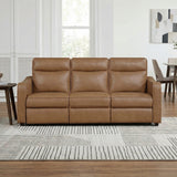 Equinox Brown Power Double Reclining Sofa with Curved Track Arms by Homelegance at Eve Furniture
