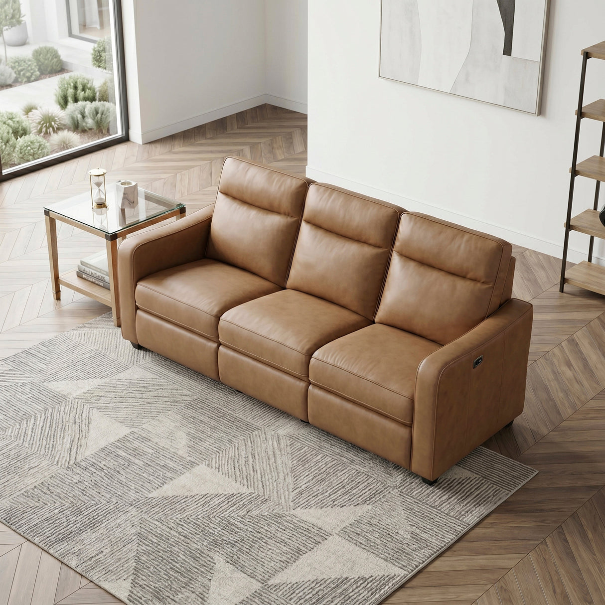 Equinox Brown Power Double Reclining Sofa with Curved Track Arms by Homelegance at Eve Furniture
