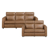 Equinox Brown 2-Piece Rounded Track Arms Power Reclining Living Room Set by Homelegance at Eve Furniture