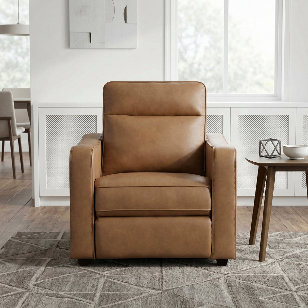 Equinox Brown Power Reclining Chair with Curved Track Arms by Homelegance at Eve Furniture