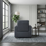 Equinox Navy Power Reclining Chair with Rounded Track Arms by Homelegance at Eve Furniture