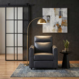 Equinox Navy Power Reclining Chair with Rounded Track Arms by Homelegance at Eve Furniture