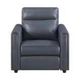 Equinox Navy Power Reclining Chair with Rounded Track Arms by Homelegance at Eve Furniture