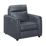 Equinox Navy Power Reclining Chair with Rounded Track Arms by Homelegance at Eve Furniture