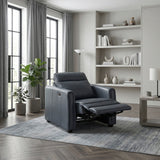 Equinox Navy Power Reclining Chair with Rounded Track Arms by Homelegance at Eve Furniture