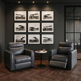 Equinox Navy Power Reclining Chair with Rounded Track Arms by Homelegance at Eve Furniture