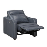 Equinox Navy Power Reclining Chair with Curved Track Arms by Homelegance at Eve Furniture
