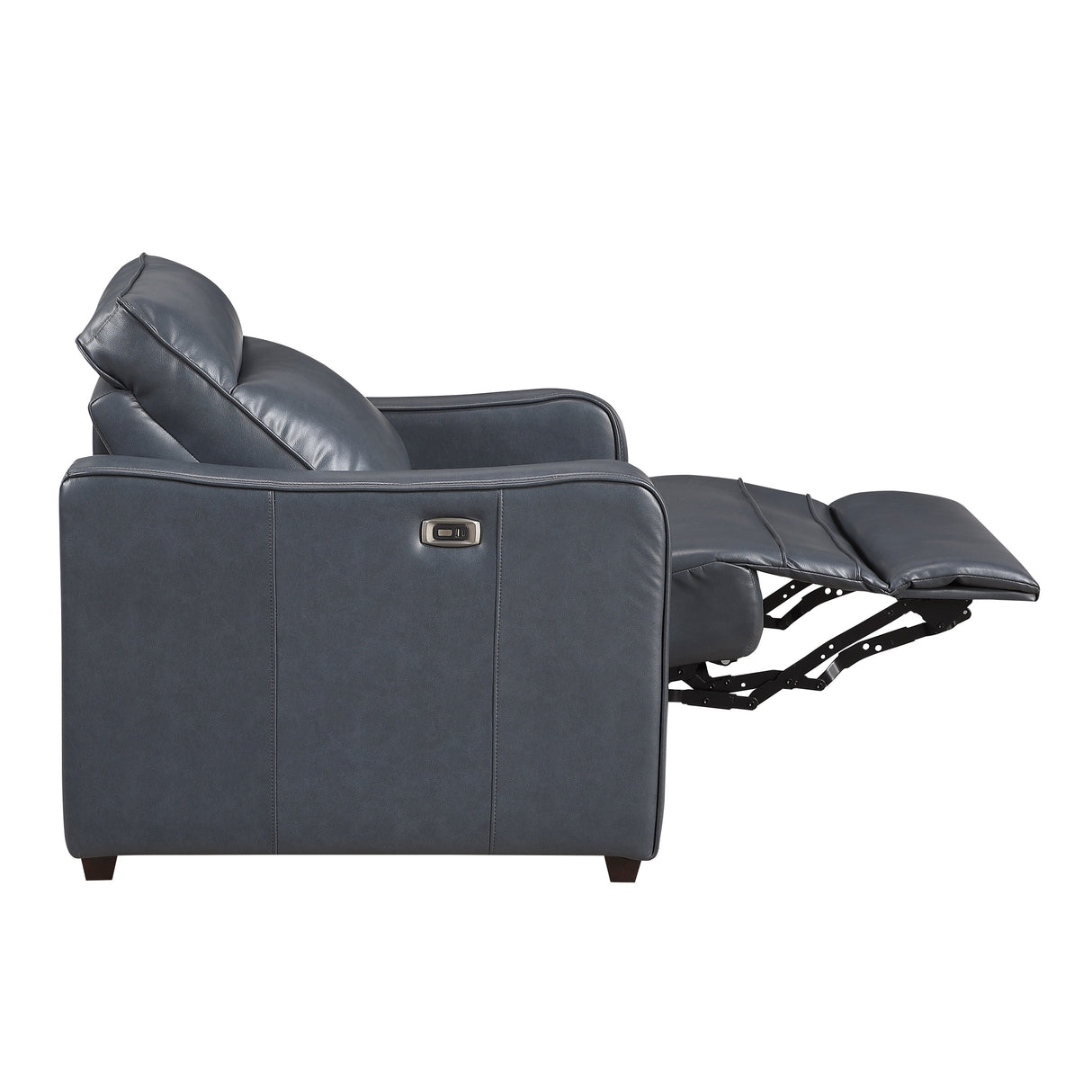 Equinox Navy Power Reclining Chair with Curved Track Arms by Homelegance at Eve Furniture