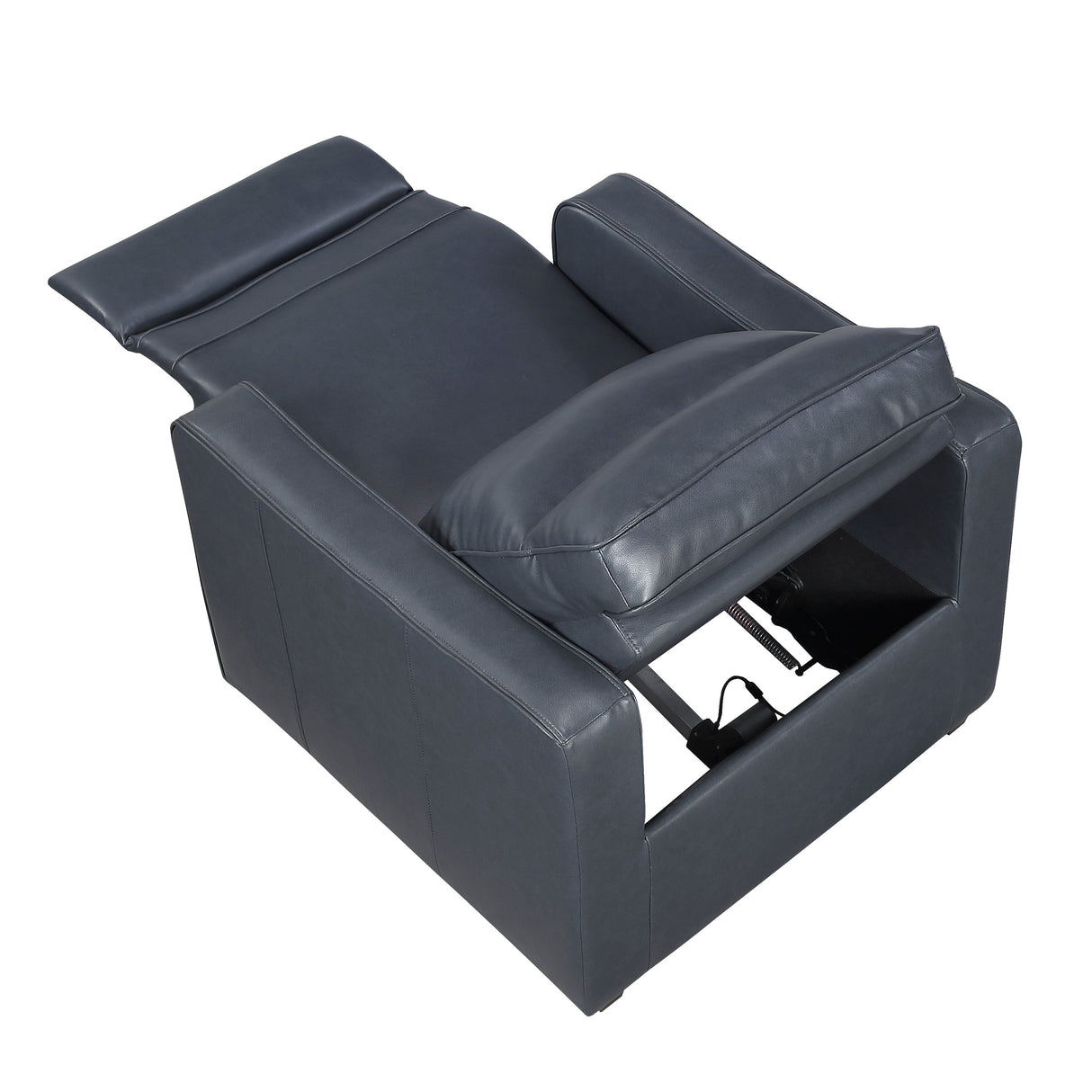 Equinox Navy Power Reclining Chair with Curved Track Arms by Homelegance at Eve Furniture