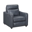 Equinox Navy Power Reclining Chair with Curved Track Arms by Homelegance at Eve Furniture