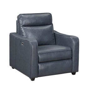 Equinox Navy Power Reclining Chair with Curved Track Arms by Homelegance at Eve Furniture