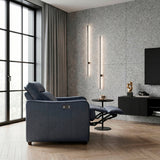 Equinox Navy Power Reclining Chair with Curved Track Arms by Homelegance at Eve Furniture