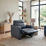 Equinox Navy Power Reclining Chair with Curved Track Arms by Homelegance at Eve Furniture