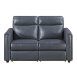 Equinox Navy 2-Piece Rounded Track Arms Power Reclining Living Room Set by Homelegance at Eve Furniture