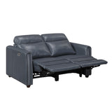 Equinox Navy Power Double Reclining Loveseat with Rounded Track Arms by Homelegance at Eve Furniture
