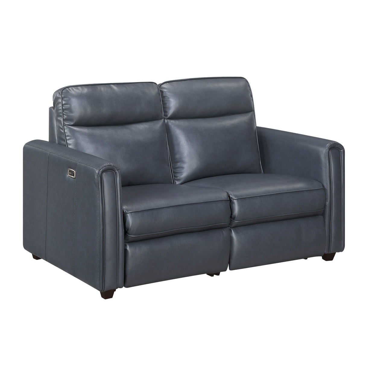 Equinox Navy 2-Piece Rounded Track Arms Power Reclining Living Room Set by Homelegance at Eve Furniture