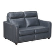 Equinox Navy Power Double Reclining Love Seat with Curved Track Arms by Homelegance at Eve Furniture