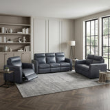 Equinox Navy Power Reclining Chair with Rounded Track Arms by Homelegance at Eve Furniture