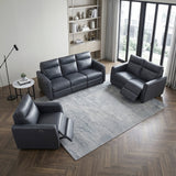 Equinox Navy Power Reclining Chair with Rounded Track Arms by Homelegance at Eve Furniture