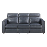 Equinox Navy 2-Piece Rounded Track Arms Power Reclining Living Room Set by Homelegance at Eve Furniture