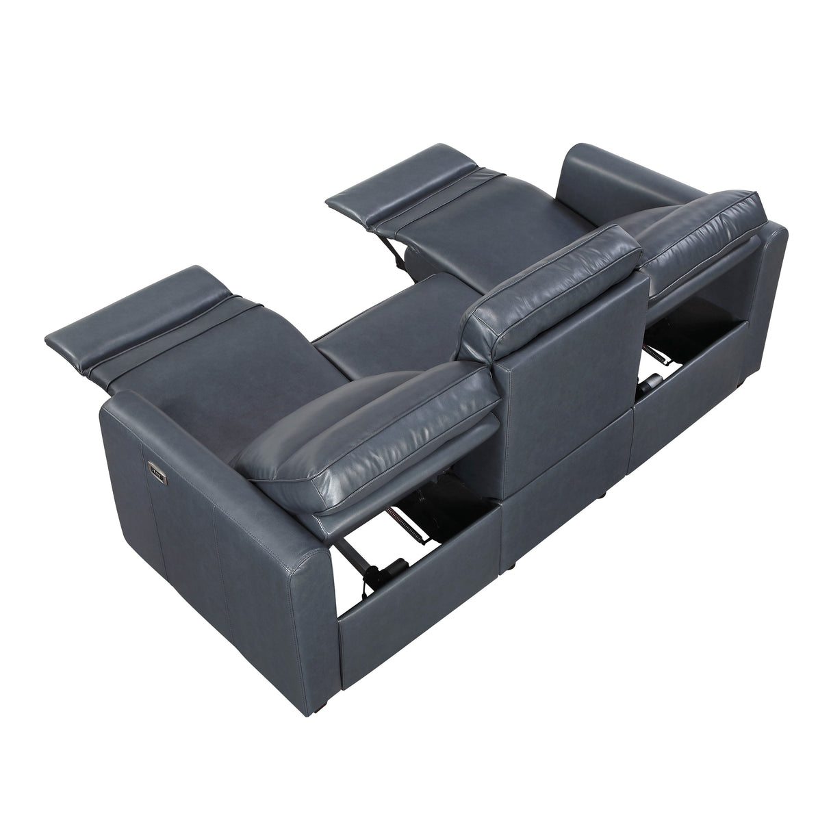 Equinox Navy Power Double Reclining Love Seat with Curved Track Arms by Homelegance at Eve Furniture