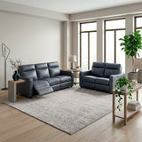 Equinox Navy Power Double Reclining Sofa with Curved Track Arms by Homelegance at Eve Furniture
